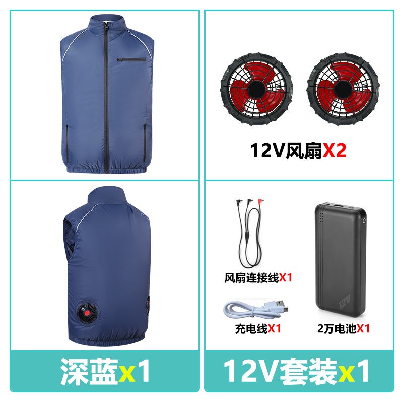 Summer Outdoor Heatstroke Prevention Work Clothes New Usb Charging Fan Clothes Cooling Smart Air Conditioning Clothes Tide - Image 3